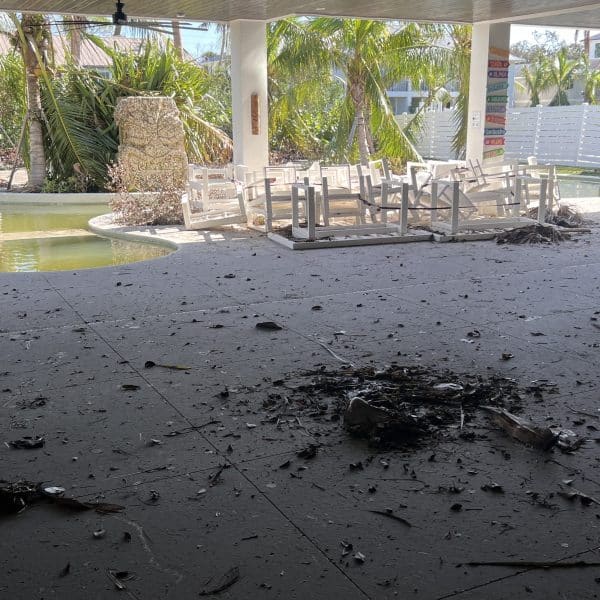 Dirty Patio after hurricane on siesta key