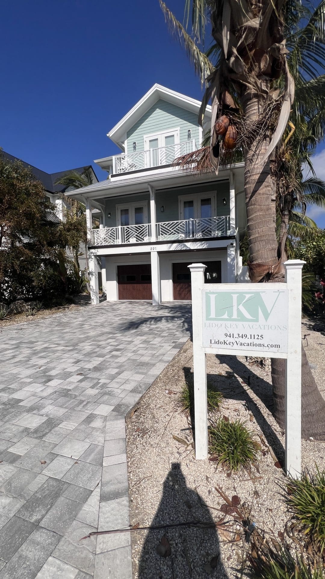 Siesta Key Home with Property Sign