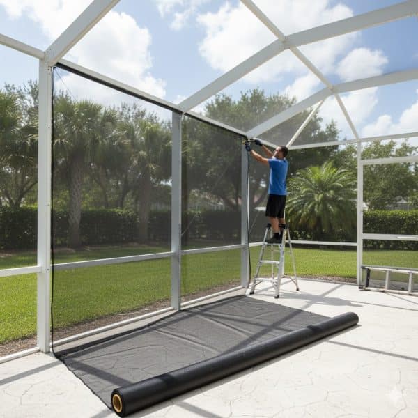 Patio Cage being rescreened