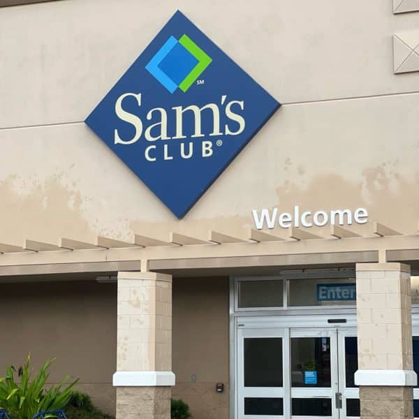 Sams club pressure washing storefront