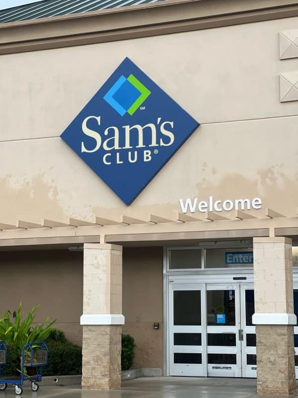 Sams club pressure washing storefront