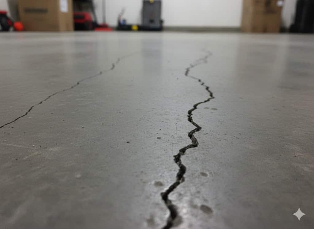 cracked garage before epoxy